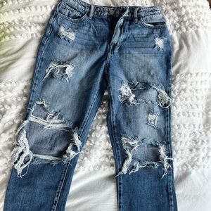 KanCan Ultra High Rise Straight Blue Jean